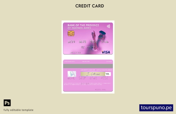 listo para imprimir modelo de tarjeta visa del Banco de la Provincia de Buenos A
